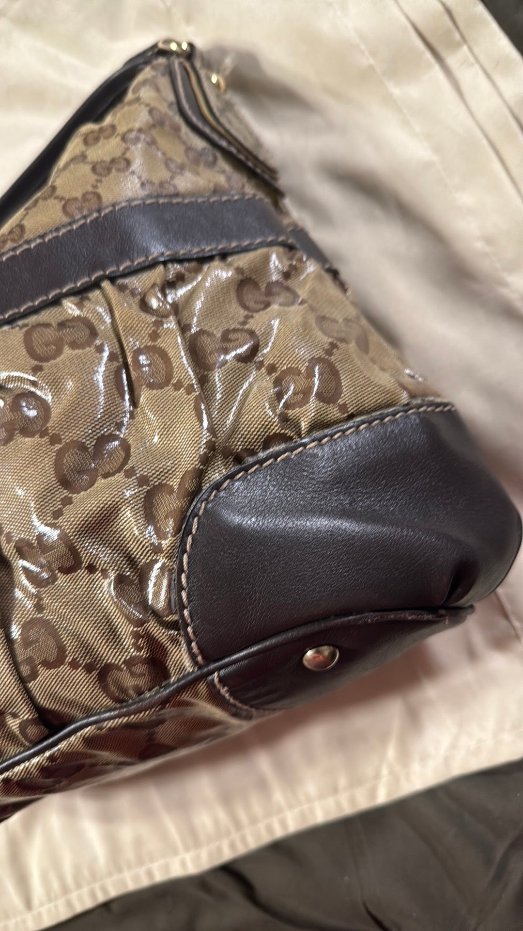 Gucci GG Coated Canvas Hobo Bag