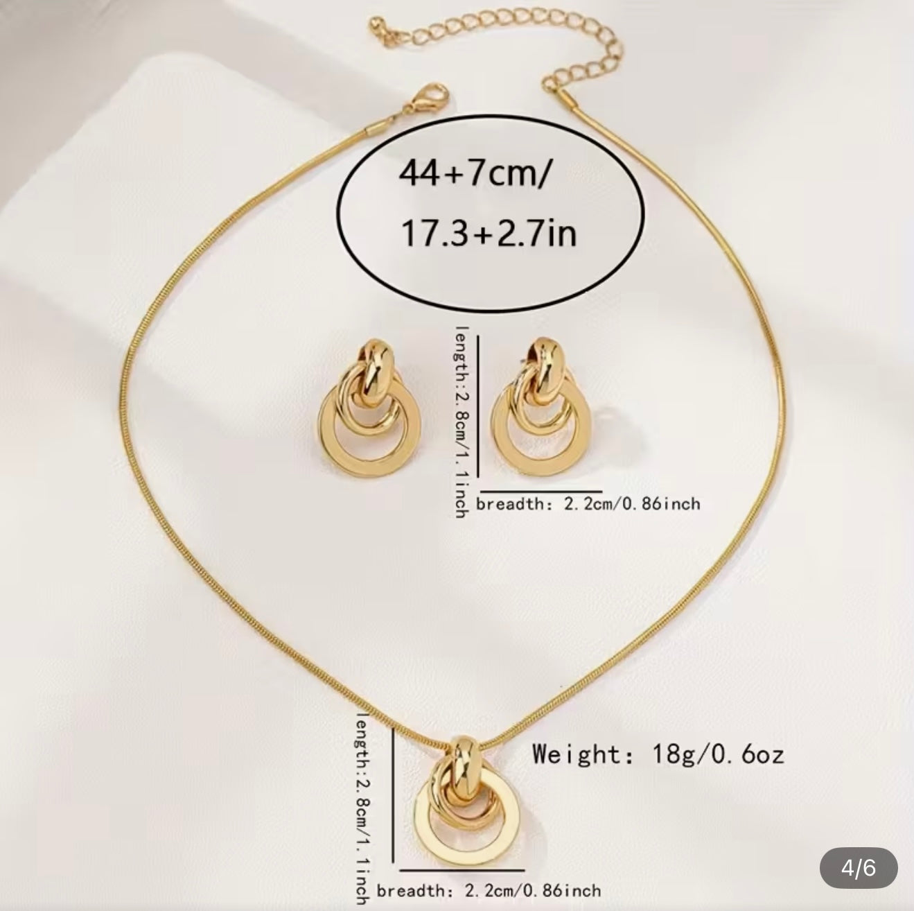 Gold Necklace & Earring Set