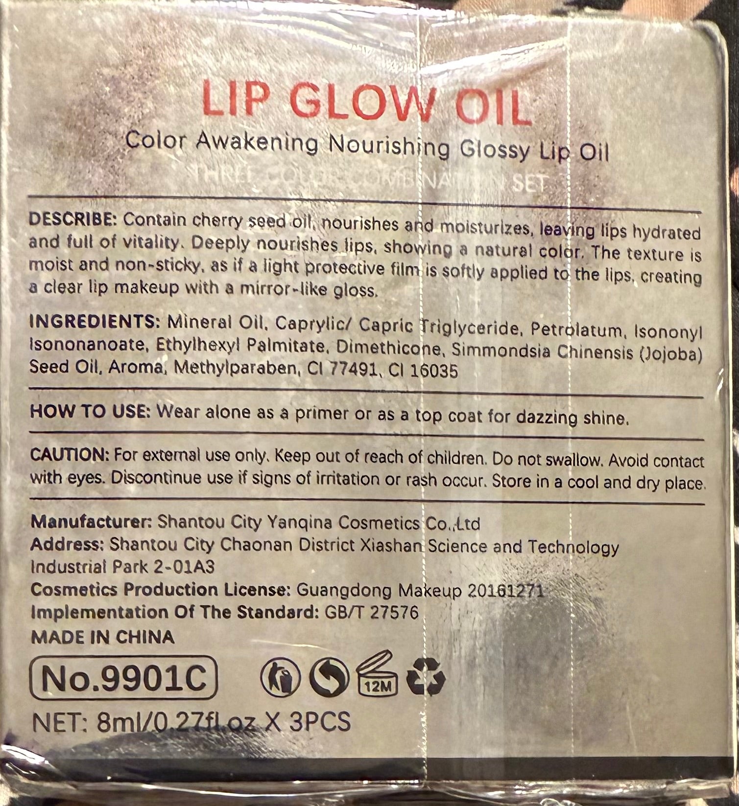 Lip Glow Oil Trio - Cherry Red, Soft Pink & Clear