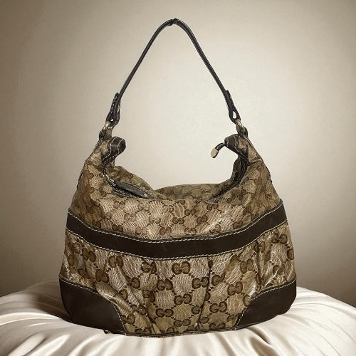 Gucci GG Coated Canvas Hobo Bag